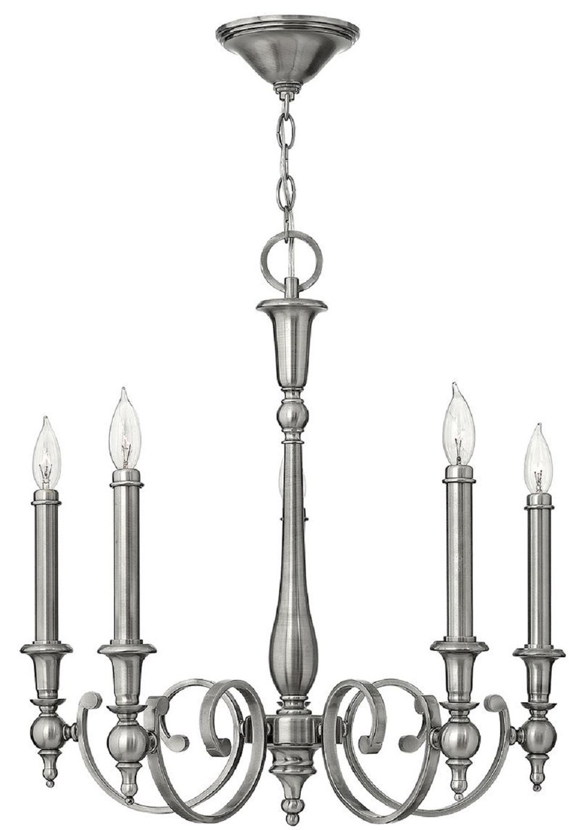 Casa Padrino Barock Kronleuchter Antik Silber Ø 61 x H. 63,5 cm - Eleganter Kronleuchter im Barockstil - Barock Lampen