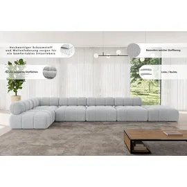 altdecor Ecksofa modulares Sofa Favio-L3 - 475x190x70 cm Bordeauxrot Velours