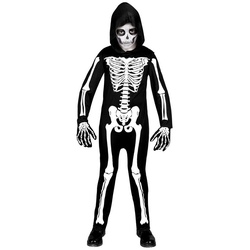 Widmann S.r.l. Vampir-Kostüm Halloween Skelett Kinderkostüm, Schwarz Weiß – UV schwarz 116