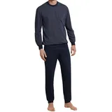 SCHIESSER Herren Schlafanzug Lang Mit Bündchen - Nightwear Pyjamaset, Dunkelblau_159620, 106 EU