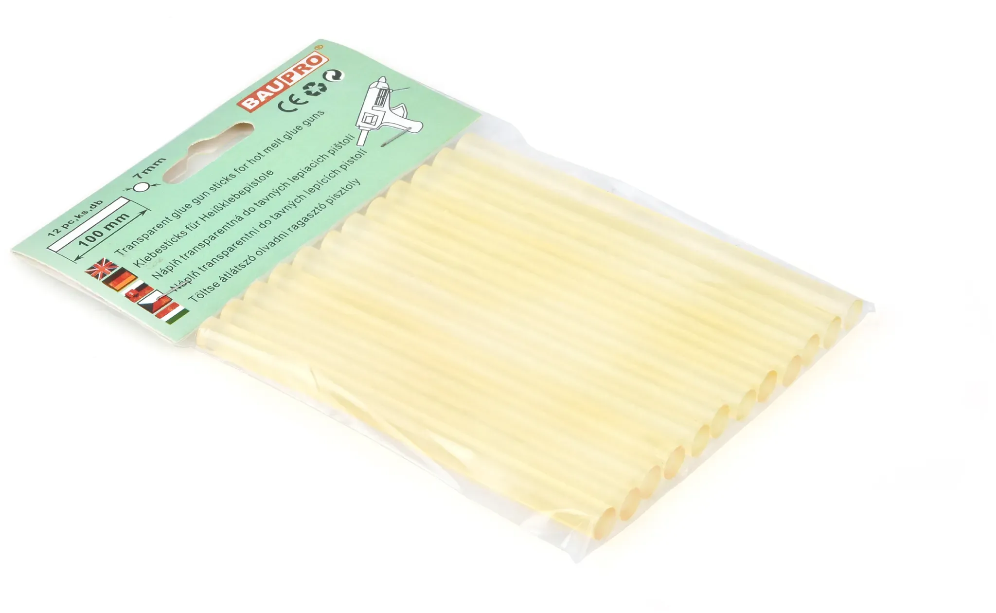 7mm Transparent | 12er Pack | Klebesticks Baupro