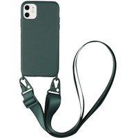 Sitthyw Handykette Hülle für iPhone 11 Pro Necklace Case Handyhülle mit Band Silikon Handy-Kette Bumper Handy Hülle zum Umhängen Schutzhülle Cover mit Kordel(abnehmbar), Dunkelgrün