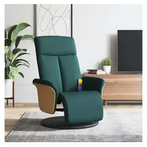 vidaXL Massagesessel mit Fußteil Polyester 87 x 104,5 x 87 cm Dunkelgrün
