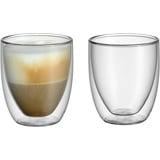 WMF Kult doppelwandige Cappuccino Gläser Set 2-teilig, doppelwandige Gläser 250ml, Schwebeeffekt, Thermogläser, hitzebeständiges Teeglas, Kaffeeglas