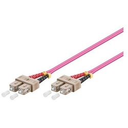 VARIA LWL-Kabel, 3 m, Duplex OM4 (Multimode, 50/125) SC/SC Glasfaserkabel, SC Duplex, (300,00 cm) lila