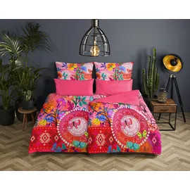 Muller Textiles HIP Satin Wendebettwäsche Giselah 135 cm x 200 cm pink-bunt