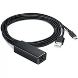 USB auf RJ45 LAN Netzwerkadapter, mit USB 2.0 Netzkabel für Stromversorgung, 10/100 Mbps Micro USB Ethernet Adapter, USB LAN Adapter für Chromecast Fire TV Stick/Home Mini/Ultra/Audio