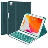 QYiiD Tastatur Hülle für iPad Mini 7.9 Zoll 5 /iPad Mini 4/3/2/1, iPad Mini Hülle Abnehmbare Tastatur QWERTZ Deutsche Magnetisch Kabellose Abnehmbarer Tastatur, Hülle mit Tastatur, DrakGreen