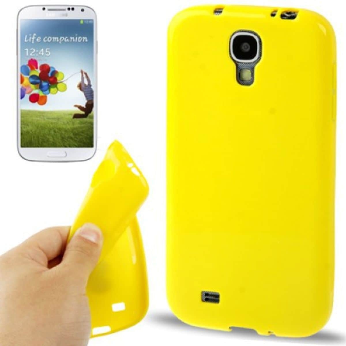 König Design Schutzhülle TPU Case für Handy Samsung Galaxy S4 GT I9500 / GT I9505 / LTE+ GT I9506 / Value Edition (Galaxy S4), Smartphone Hülle, Gelb