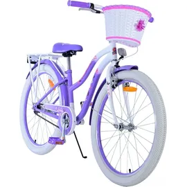 Volare Kinderfahrrad Lovely Fahrrad für Mädchen 26 Zoll in Lila für sicheren Fahrspaß - Weiß