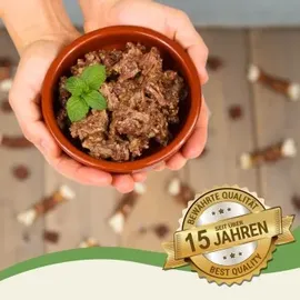 Lyra Pet 12 x 400 g Lecker.Pet® Emily's 100 % Rindermuskelfleisch Katzenfutter Nassfutter