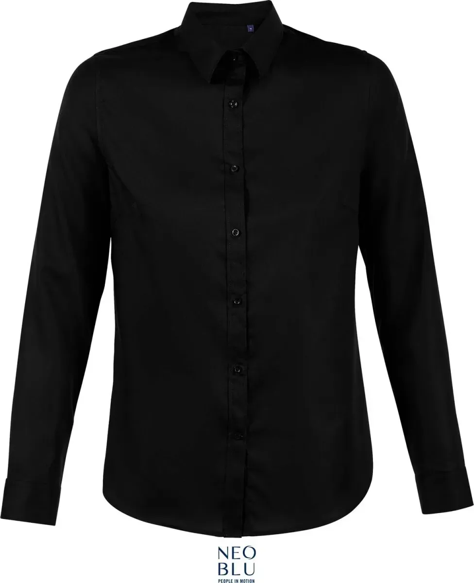 NEOBLU Damen Micro-Twill Bluse langarm Blaise Women deep black 3XL