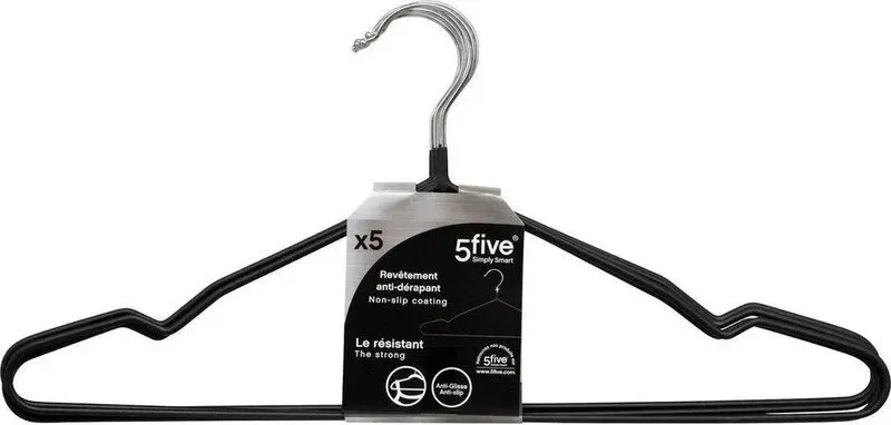 5Five Kleiderbügel Set aus 5 - Leicht - Metall und Kunststoff