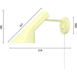 Louis Poulsen AJ Wandleuchte soft lemon