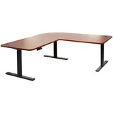 Mendler Eck-Schreibtisch HWC-D40, Computertisch elektrisch höhenverstellbar 178x178cm 84kg MVG ~ natur, schwarz