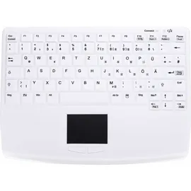 Cherry Active Key desinfizierbare Hygiene-Tastatur mit Touchpad, vollversiegelt, weiß, USB, DE (AK-4450-GUVS-W/GE)