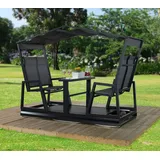 Sojag Aluminium Gartenschaukel Carleton | für 4 Personen | Schwarz | 223x112x192 cm