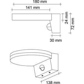 sebson LED Außenleuchte mit Bewegungsmelder 15W