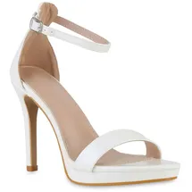 VAN HILL High Heels in Weiss Lack