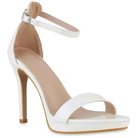 VAN HILL High Heels in Weiss Lack