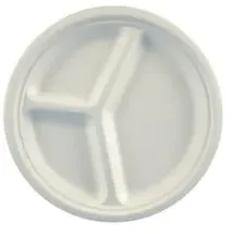 Papstar Teller Zuckerrohr 3-geteilt Ø 26 cm 50 St. Weiß