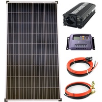 Solar Set 1x130 Watt Poly Solarmodul 600 W Spannungswandler 10A Laderegler 12V