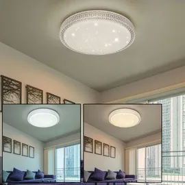 GLOBO Kristallleuchte 1x LED 22,0 W rund Metall klar weiß opal