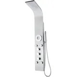 K2O Hydromassage-Duschsäule K2O Lusso Spa 20x7x140cm Edelstahl, Thermostatarmatur, 5 Jets, Regeneffekt, Handbrause