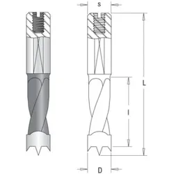 GUHDO HW-Kombi-Dübellochbohrer D10 l27 L57,5 L