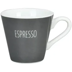Krasilnikoff Espresso Tasse mit Espresso Aufschrift, charcoal