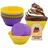 Intirilife 12 Stück wiederverwendbare bunte Silikon Muffinformen