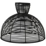StarTrading STAR Trading Runder Lampenschirm rund wetterfest Rattanoptik f. E27 Fassungen 37cm schwarz