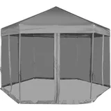 vidaXL Sechseckiges Pop-Up  3,6 x 3,1 m grau