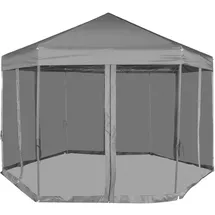 vidaXL Sechseckiges Pop-Up  3,6 x 3,1 m grau