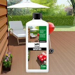 WEPOS WPC Reiniger, 1 l, Konzentrat für Grundreinigung & Unterhaltsreinigung, für WPC Terrassen & Fassaden