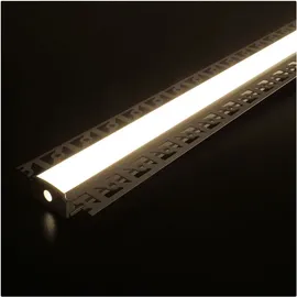 Energmix 2m LED Alu Profile Schiene Unterputz Profil mit Milchglas Abdeckung Kanal System für LED-Streifen Profil P