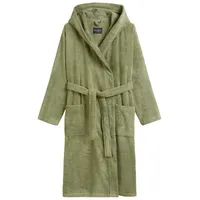 Marc O'Polo Home Herrenbademantel Timeless Men, Langform, Baumwolle, Kapuze, Gürtel, Frottee-Bademantel aus GOTS-zertifizierter Bio-Baumwolle grün XL