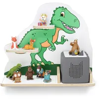 stadtecken Kinder Regal für Musikbox I Geeignet für die Toniebox und ca. 50 Tonies I Perfekte Aufbewahrung für Kinderzimmer I zum Aufstellen oder Aufhängen (T-Rex, Mittel)