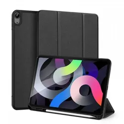 Dux Ducis Buch Tasche Hartschale mit Smart Sleep Standfunktion kompatibel mit iPad Air 6 10.9" 2024 Schwarz