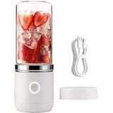 USB Standmixer,350ml Mini Glas Mixer Tragbarer Smoothie Maker, wiederaufladbare Flaschenmixer Reise Handfruchtpresse,für Saftshakes und Smoothies Milchshake (Weiß)