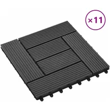 vidaXL Terrassenfliese 30 x 30 cm schwarz