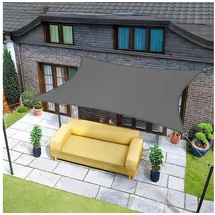 luxuskollektion Sonnensegel 4x4m Quadrat Wasserdicht 95Prozent UV Schutz 4x4 Anthrazit