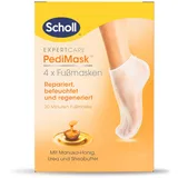 Scholl ExpertCare PediMask Fußmasken-Socken, 4er-Multipack – Weichere und Glattere Füße nach 1 Anwendung, Intensive Feuchtigkeit mit Manuka-Honig, Urea und Sheabutter – Trockene Füße Pflegen