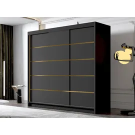 Mirjan24 Schiebetürenschrank Evo VII 200 x 215 x 58 cm Schwarz