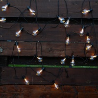 LED Lichterkette - 20 warmwei√üe Filament LED - L: 9,5m - koppelbar bis 100 LED - Trafo - f√or Au√üen