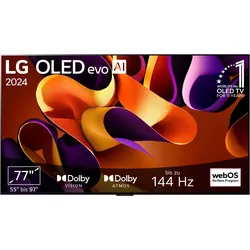 LG OLED-Fernseher, F (A-G), schwarz, 77, Fernseher