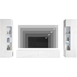 INOSIGN Wohnwand »Kenia, Vitrine Türanschlag links/rechts wechselbar« 3 Stk. tlg., grau