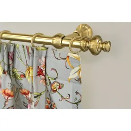 GARESA Gardinenstange GARESA "ANDREA", gold (mattmessingfarben), L:150cm Ø:20mm, Metall, Gardinenstangen, Vorhanggarnitur, verlängerbar, Endknopf Profil groß, mit Ringen