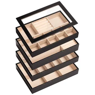 ADEL DREAM XMHome Stapelbares Schmucktablett Schmuckschatpfanne Aufbewahrung Schublade Lagerung-Schmuck Aufbewahrung Damen Schmuckschatpfe