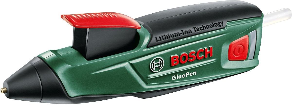 Bosch Home and Garden Akku Heißklebepistole GluePen (Micro-USB-Ladegerät, 4x Klebestick Ultrapower, 3,6 Volt, im Karton), Grün, 11 x 6,5 x 29,5 cm